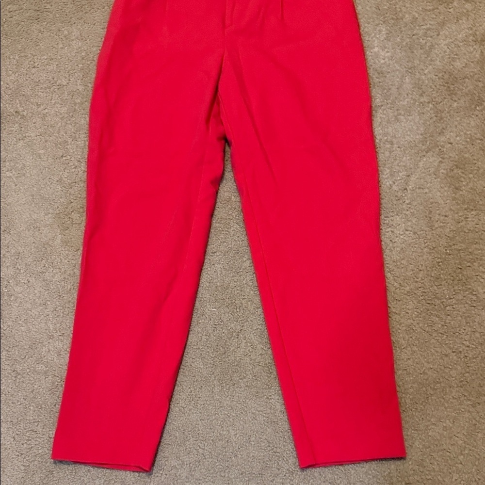 Zara Red High-Waisted Trousers - Picture 4 of 8